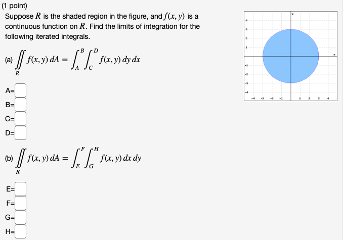 coordinates for calculating the volume of the solid under the graph of