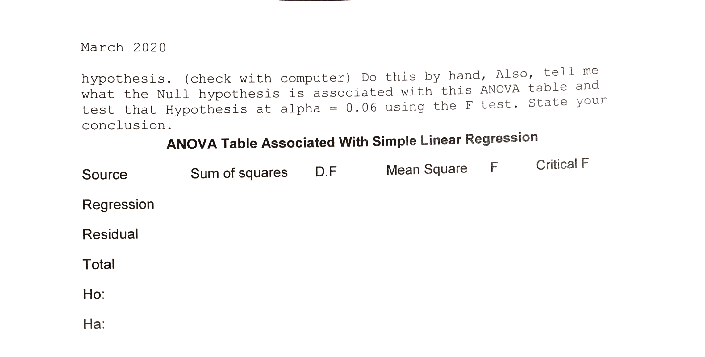 so I can double check my work? March 2020 8c) Derive the