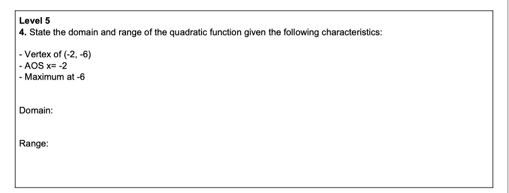 thank you Level 2 Level 2 1. Identify the characteristics of the
