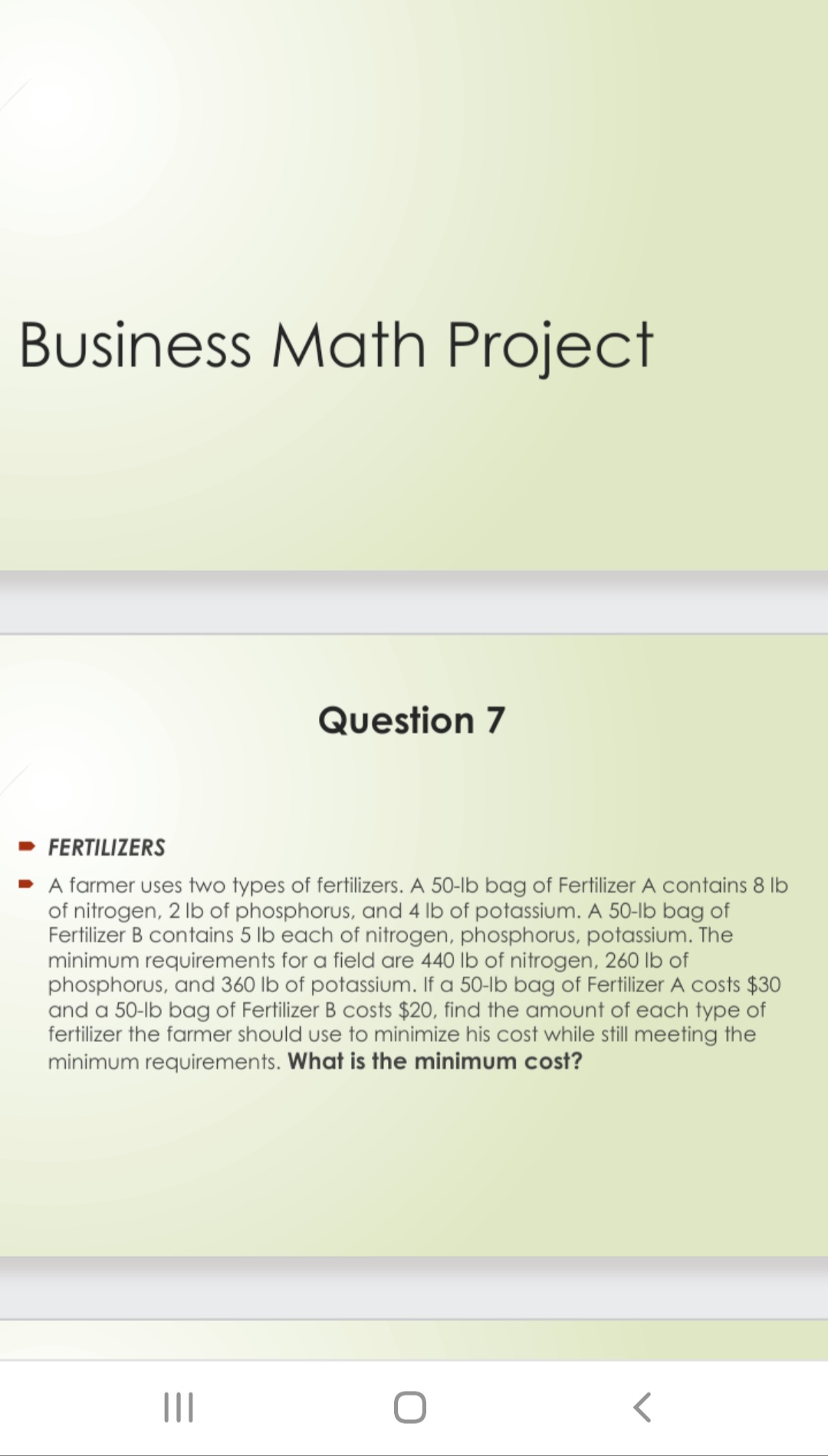 MATH 1324 AssessmentLinear Programming ProjectIntroductionIn many business and economic problems, we seek
