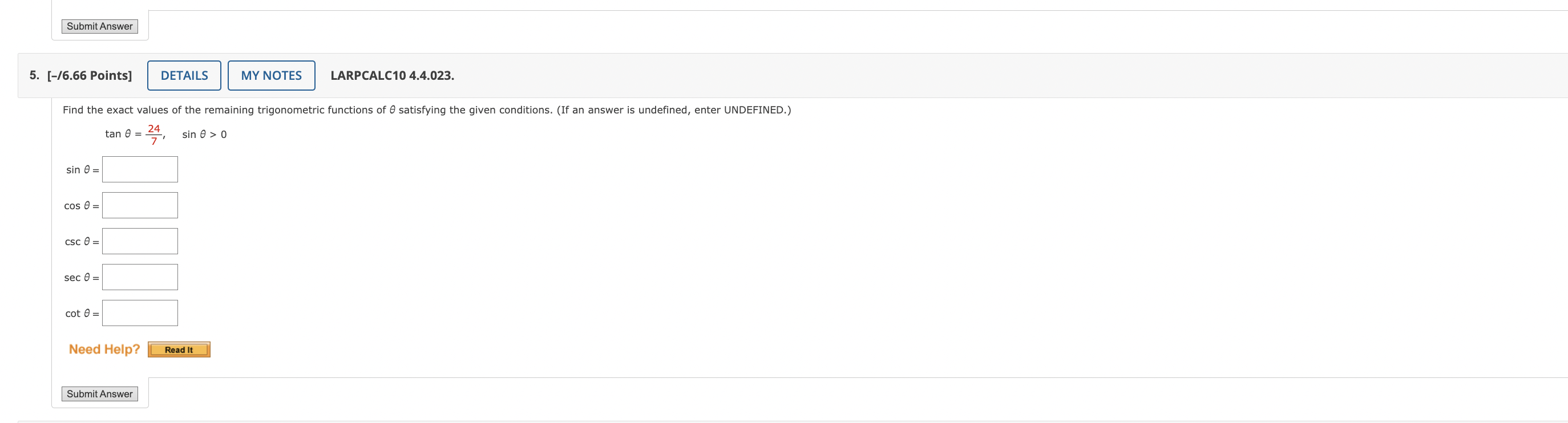 cse(8) = sec(6) = cot(6) = (b) y (-15,8) sin(6) = cos(6)