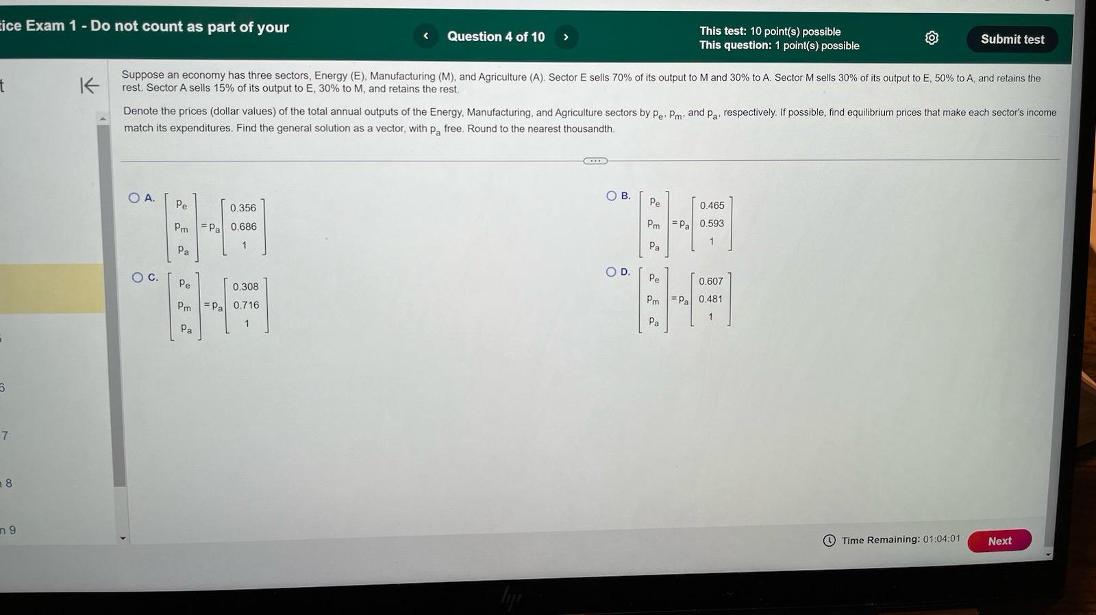 8 1 Question 2 Select the correct choice below and, if necessary,