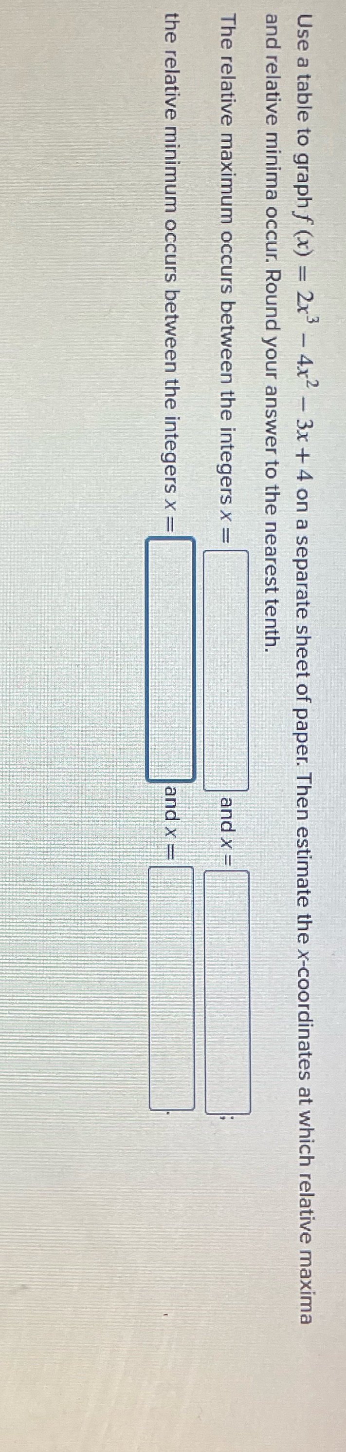  Use a table to graph f (x) = 2x- 4x -