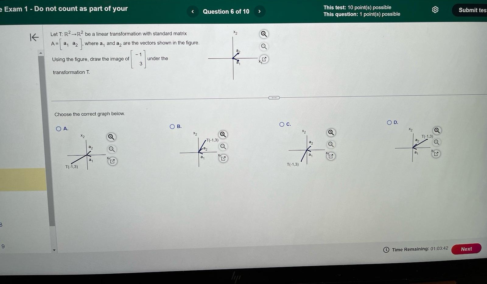 columns of the matrix do not form a linearly independent set because