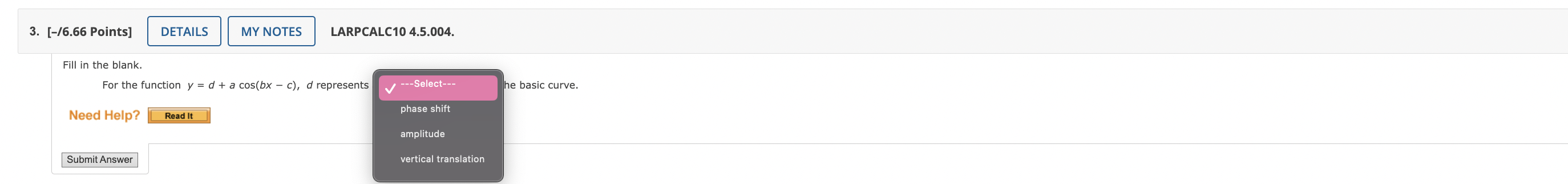 the trigonometric function of the quadrant angle, if possible. (If an answer