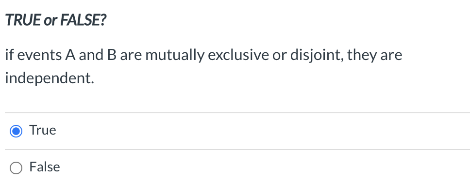 nice or not, so these two events are probabilistically independent. True 0