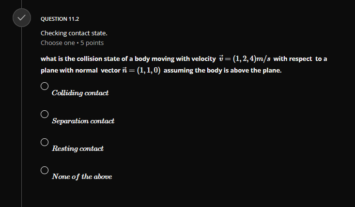 contact O None of the aboveQUESTION 1 Quadratic Equation Choose one .