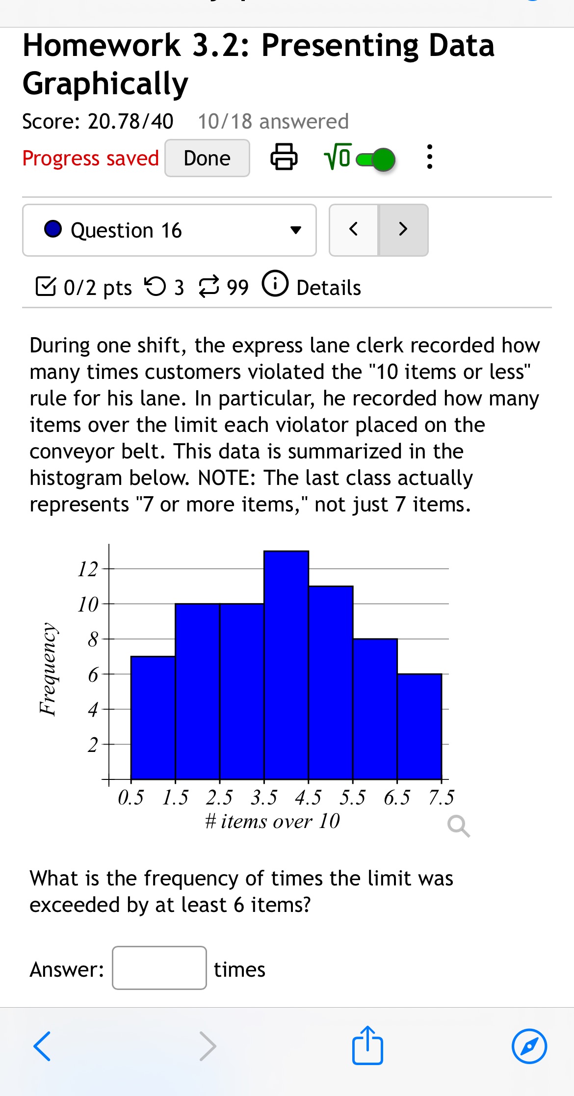 Homework 3.2: Presenting Data Graphically Score: 20.78/40 10/18 answered Progress saved