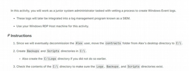 In this activity, you will work as a junior system admininistrator