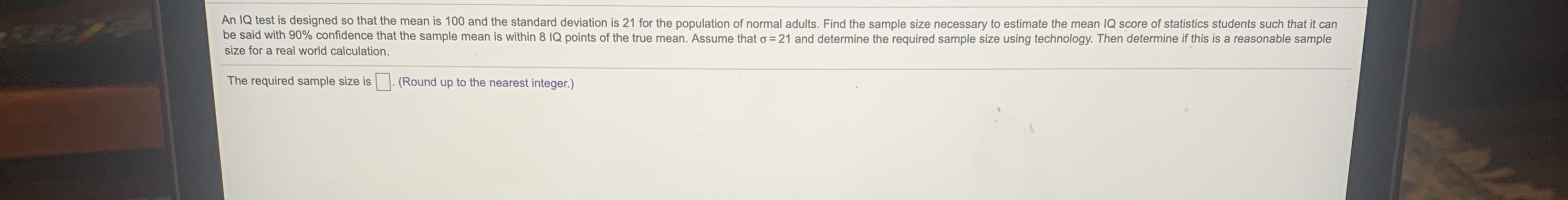 Need help with this question An IQ test is designed so that