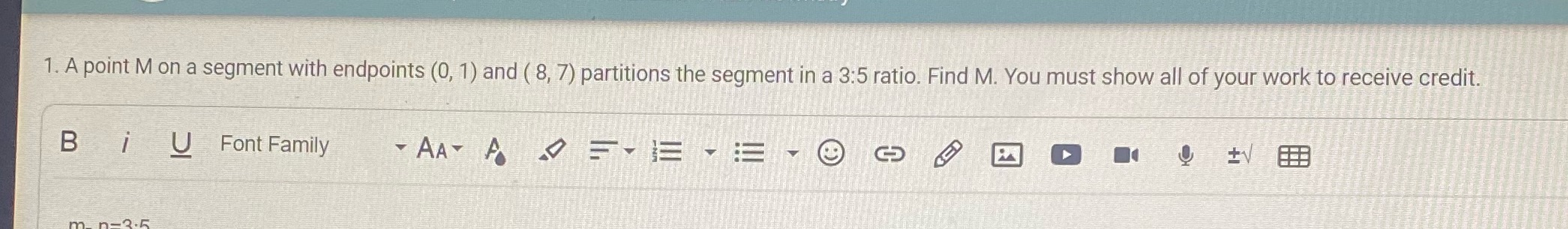  1. A point M on a segment with endpoints (0, 1)