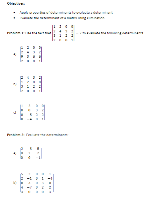 bj b Objectives: OON NOEN AMON OWEN Problem 1: Use the