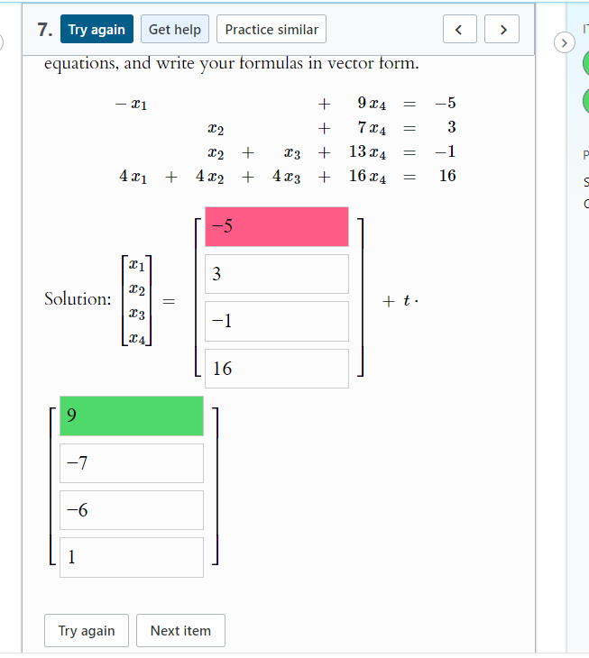  7. Try again Get help Practice similar equations, and write your