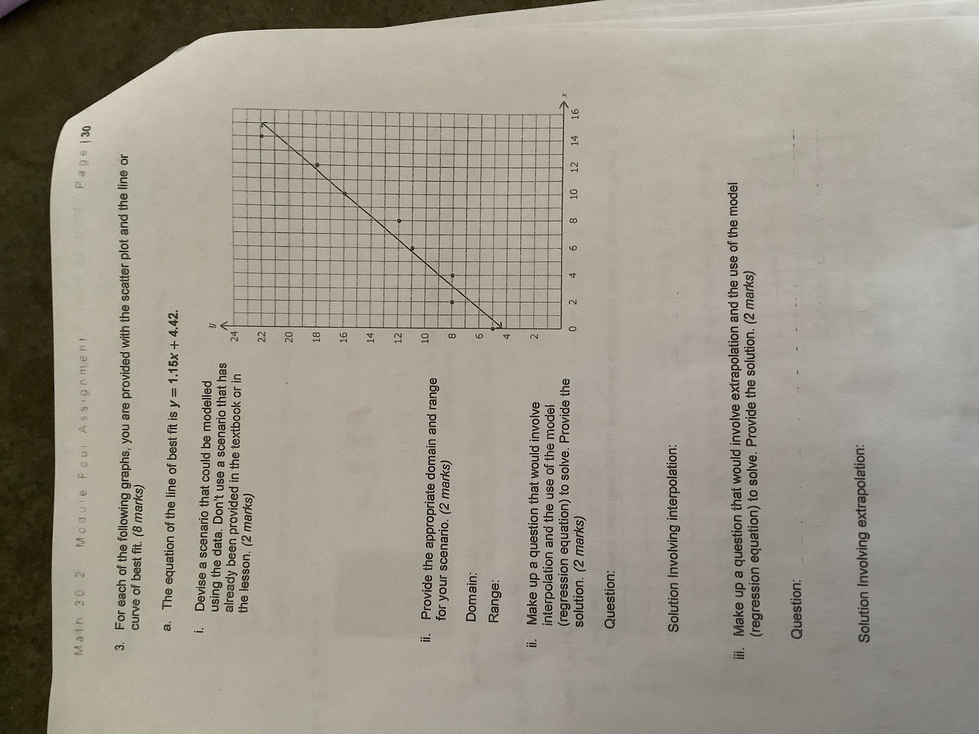  Math 30 2 Module Four Assignment Page | 30 3. For