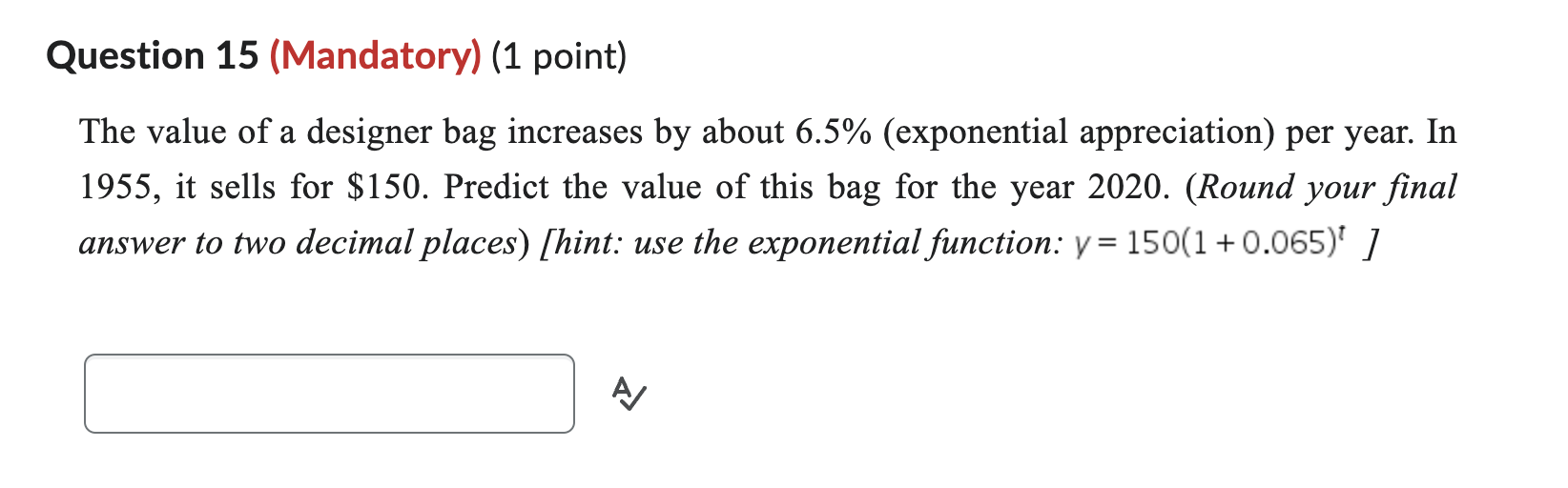 (1 point) In an exponential function, the graph is decreasing if the