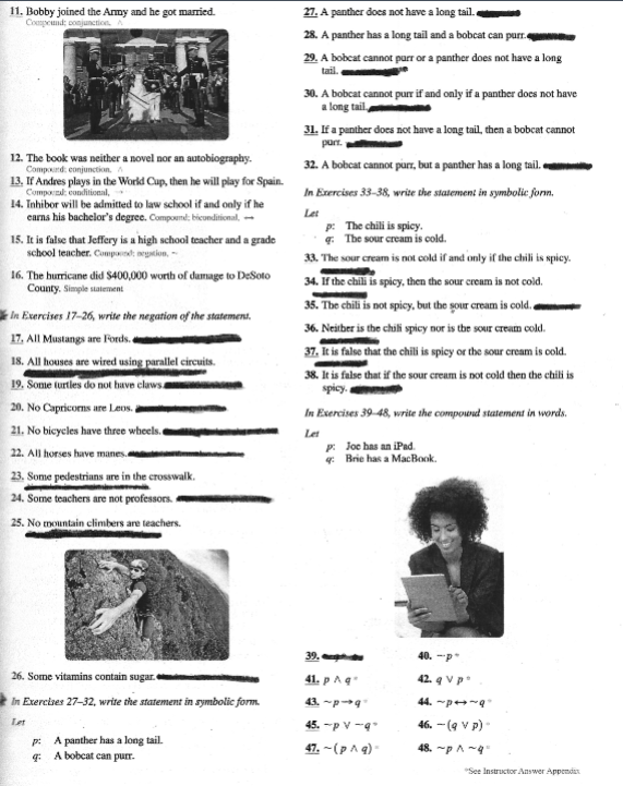  11. Bobby joined the Army and he got married. 27. A