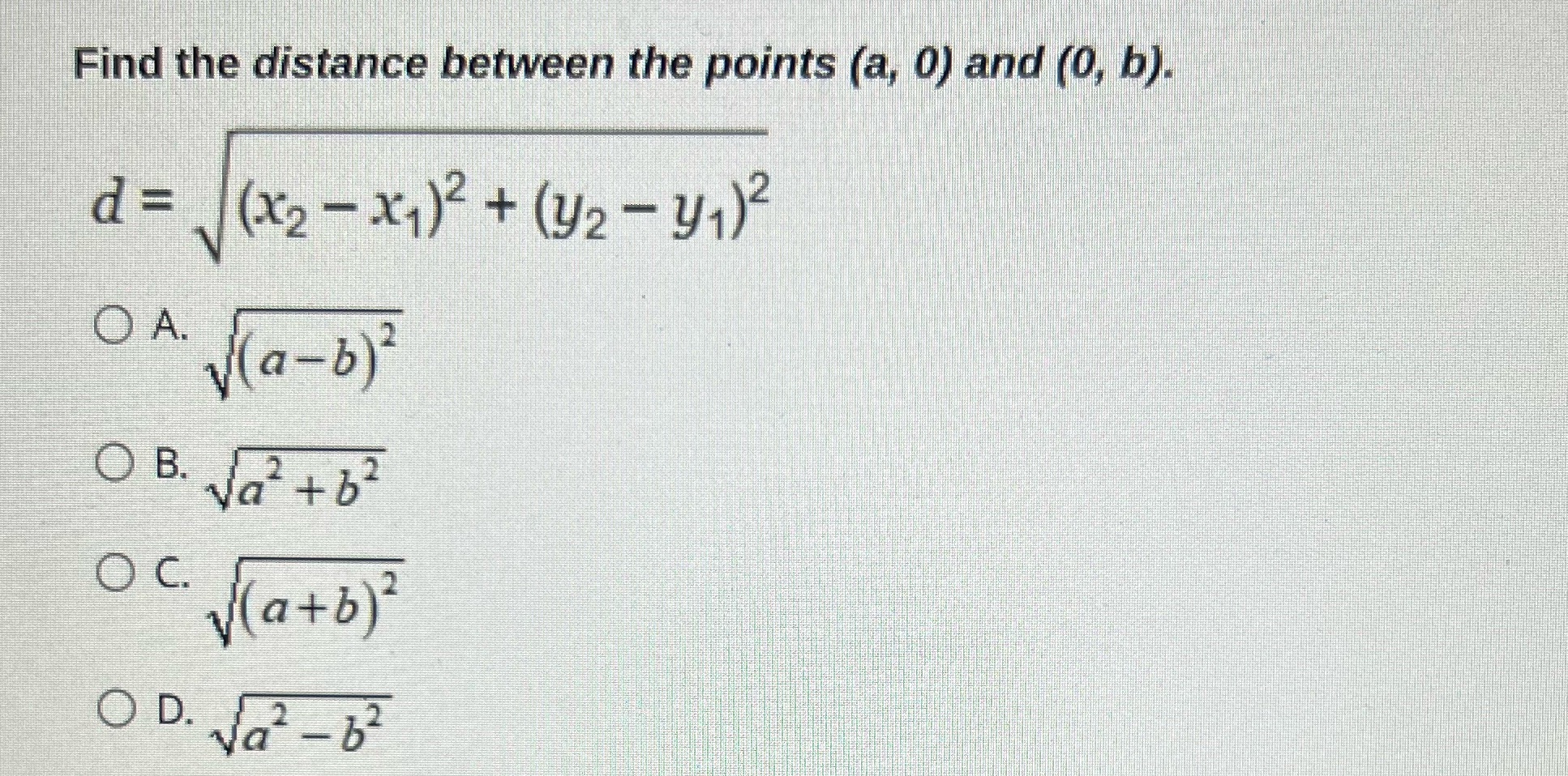 Find the distance between the points. \f