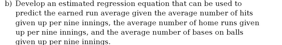 b} Develop an estimated regression equation that can be used to