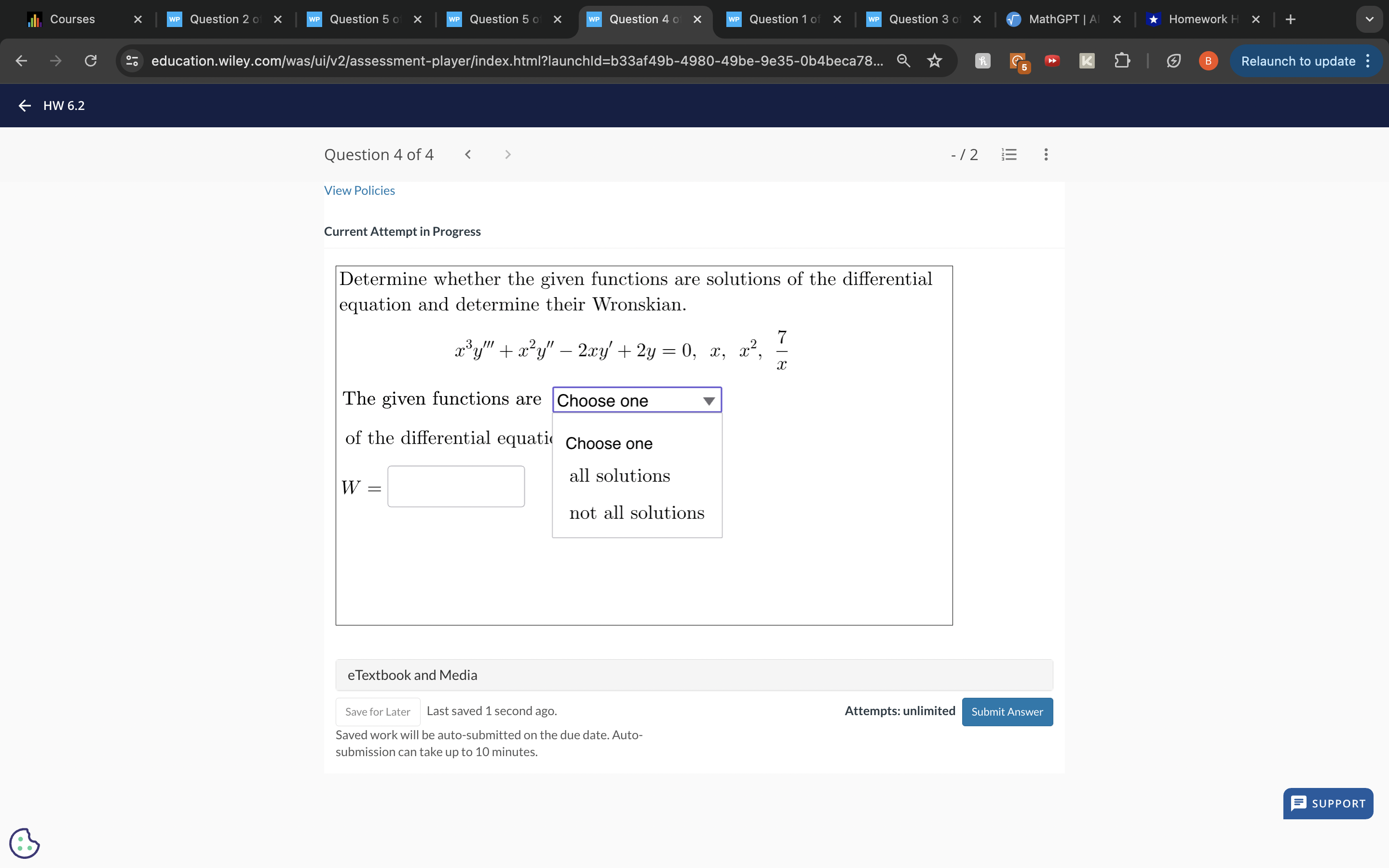 Al X *Homework H X - G education. wiley.com/was/ui/v2/assessment-player/index.html?launchld=b33af49b-4980-49be-9e35-0b4beca78... Q K B