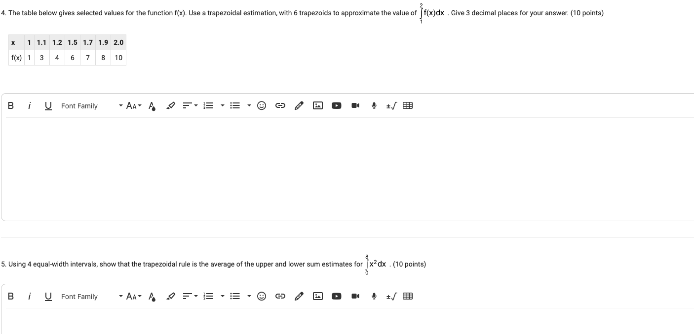 you so much! This is for a calculus class. All are for