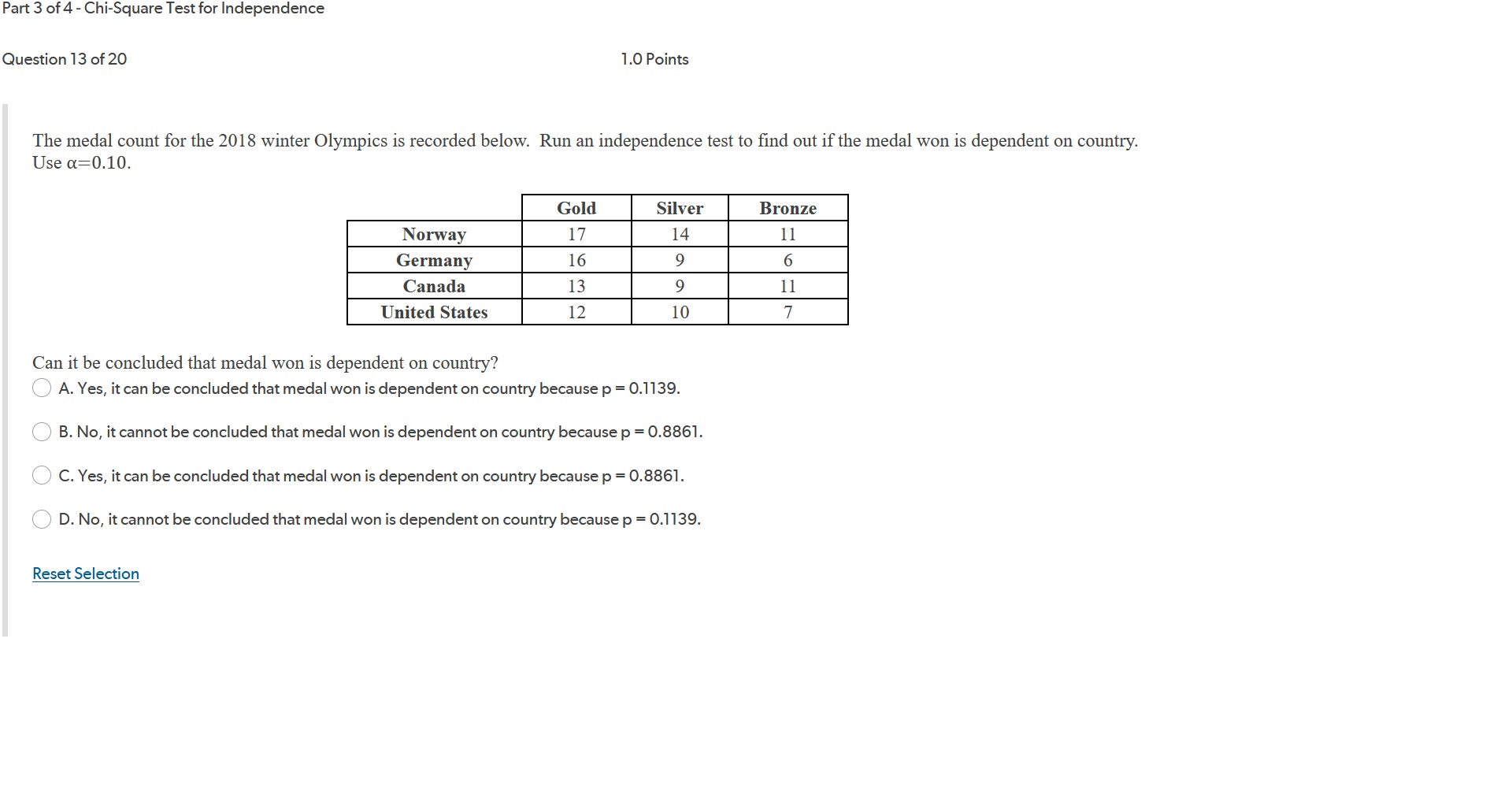 Please help me solve this problem. Pan 3 of4 - Chi-Square Test