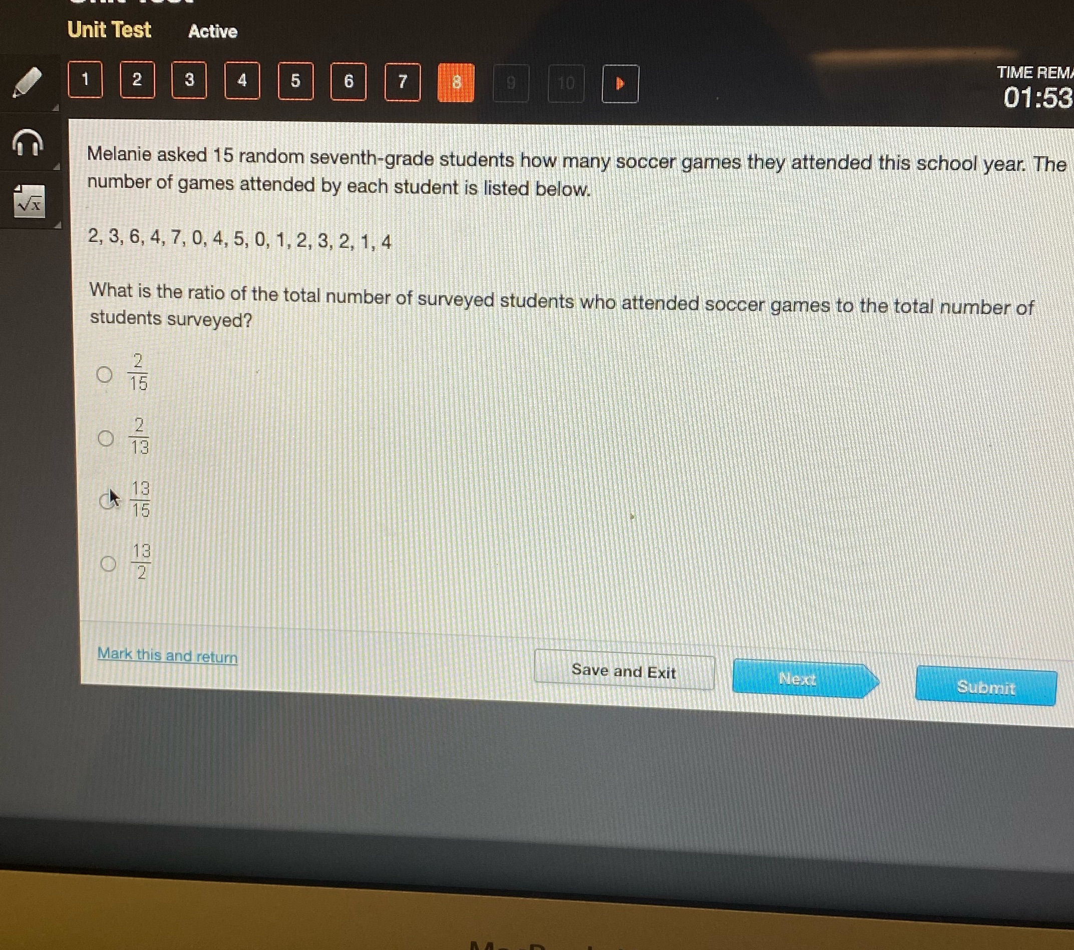  Unit Test Active TIME REM 1 2 3 4 5 6