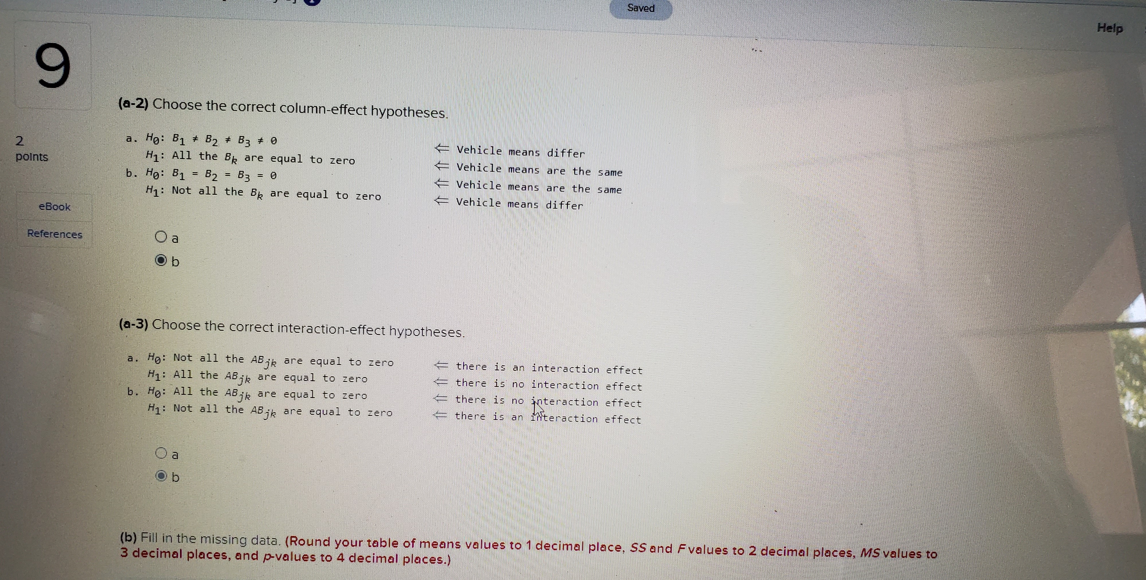 a bumper test, three test vehicles of each of three types of