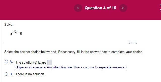 a comma to separate answers.) O B. There is no solution.