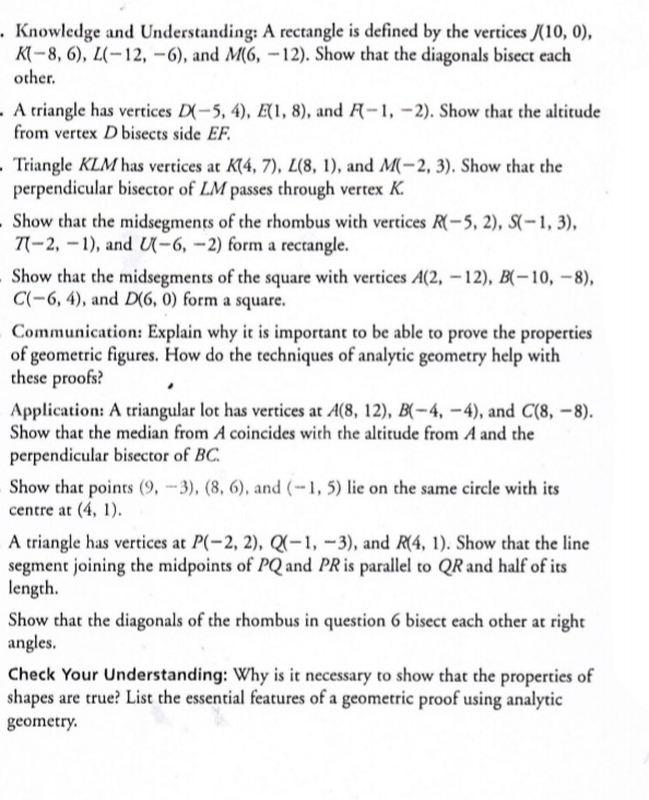 grad 10 math Geometry Academic Knowledge and Understanding: A rectangle is defined