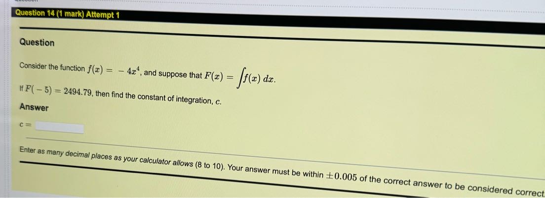 = cos( - 3x), and suppose that F(x) = f(x) dx. If