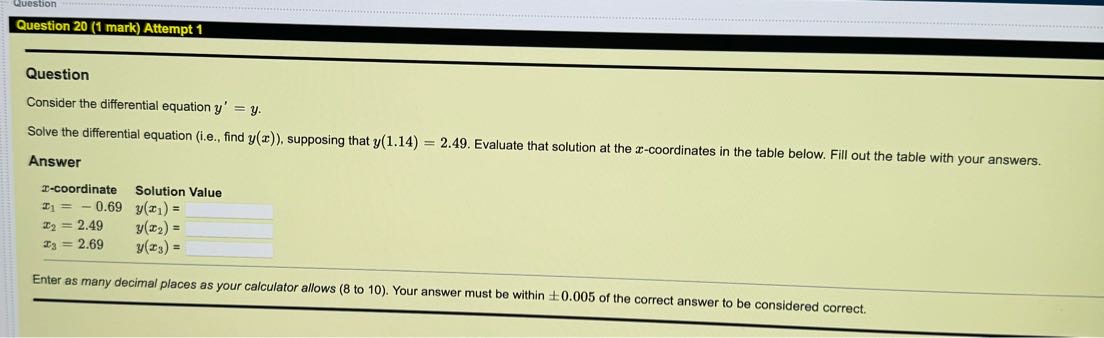 c. Answer C= Enter as many decimal places as your calculator allows