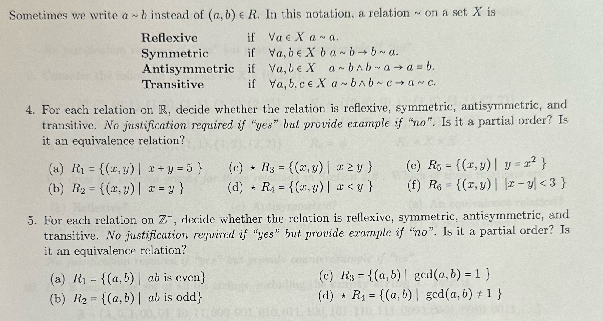  Sometimes we write a ~ b instead of (a, b) E