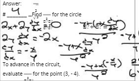 Answer: 4 Find for the circle 2x + 27 It O