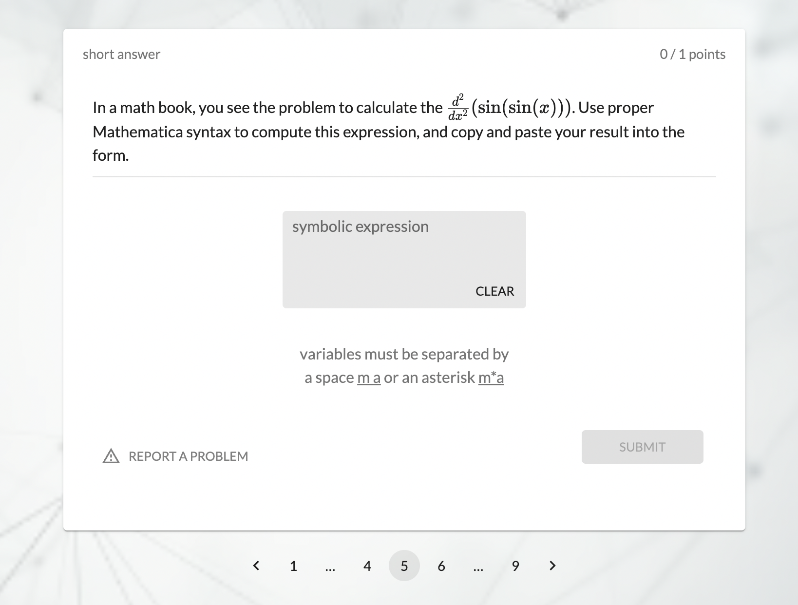  short answer 0/ 1 points 2 In a math book, you