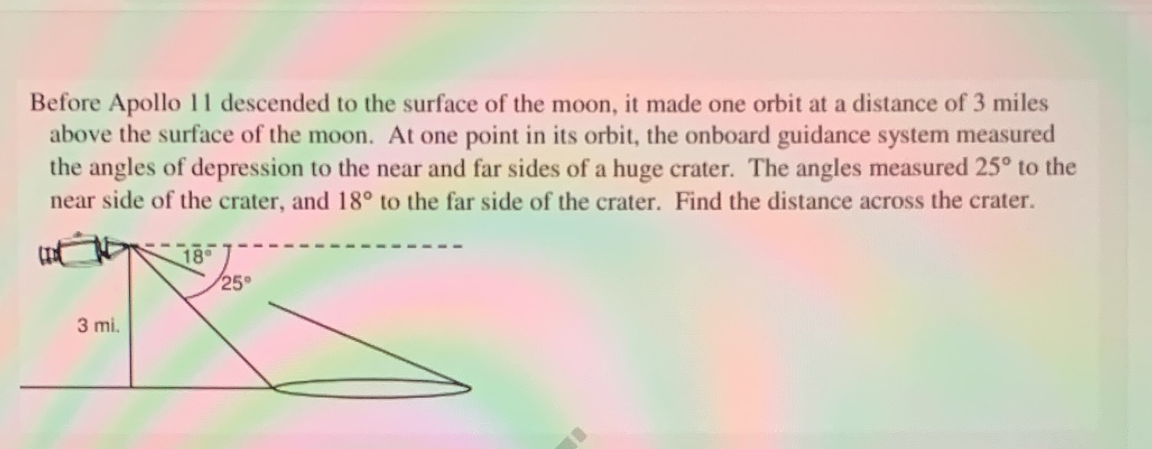 Solve the trig word problem with double angles. Show your work, leave