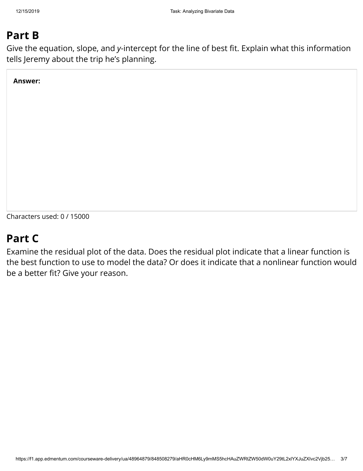 a scatter plot and the line of best t to analyze a