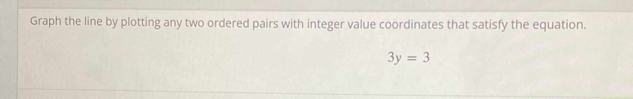 Can someone help me please! Graph the line by plotting any two