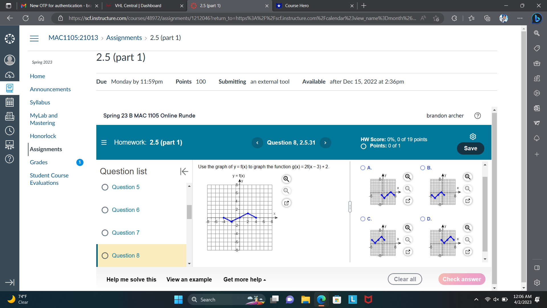 1, 2.5.17 HW Score: 0%, 0 of 19 points Assignments O Points: