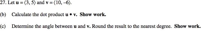 27. Let u = (3, 5) and v = (10, -6).