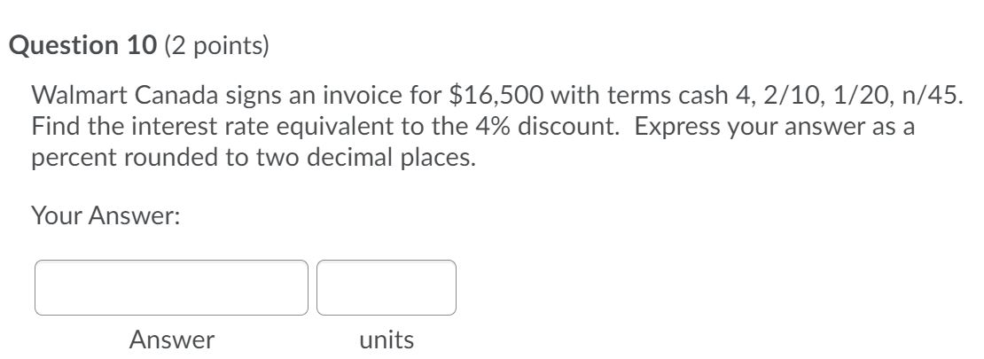 please answer in one hour its exam please Question 10 (2 points)
