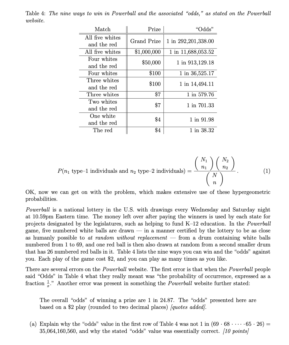 tell you about hypergeomem'c probabilities (we'll revisit this topic in the unit