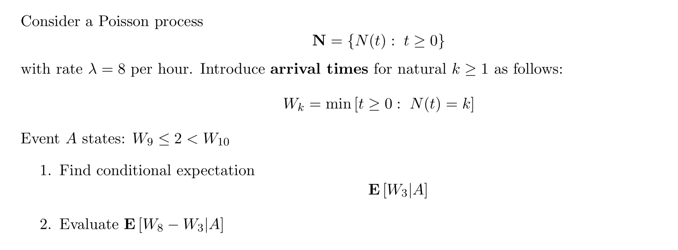 Please look at screenshot!Consider a Poisson Process: N = {N(t) : t?
