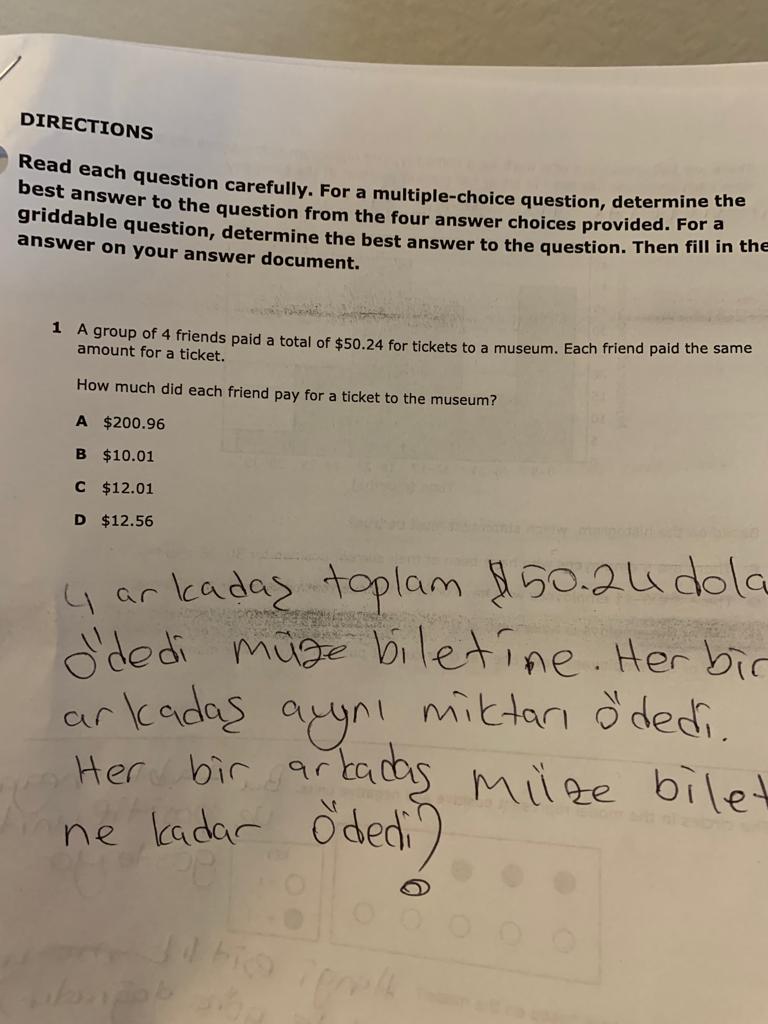  DIRECTIONS Read each question carefully. For a multiple-choice question, determine the