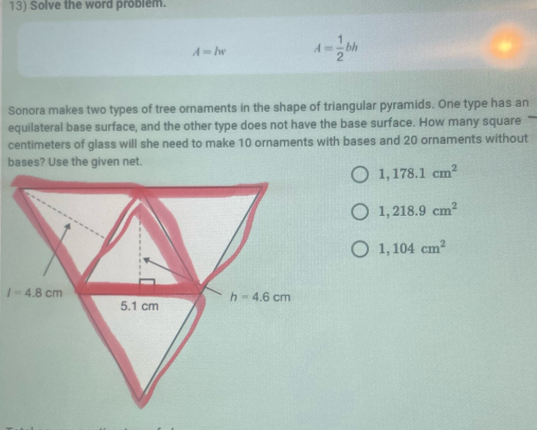  13) Solve the word problem. NI - bli Sonora makes two