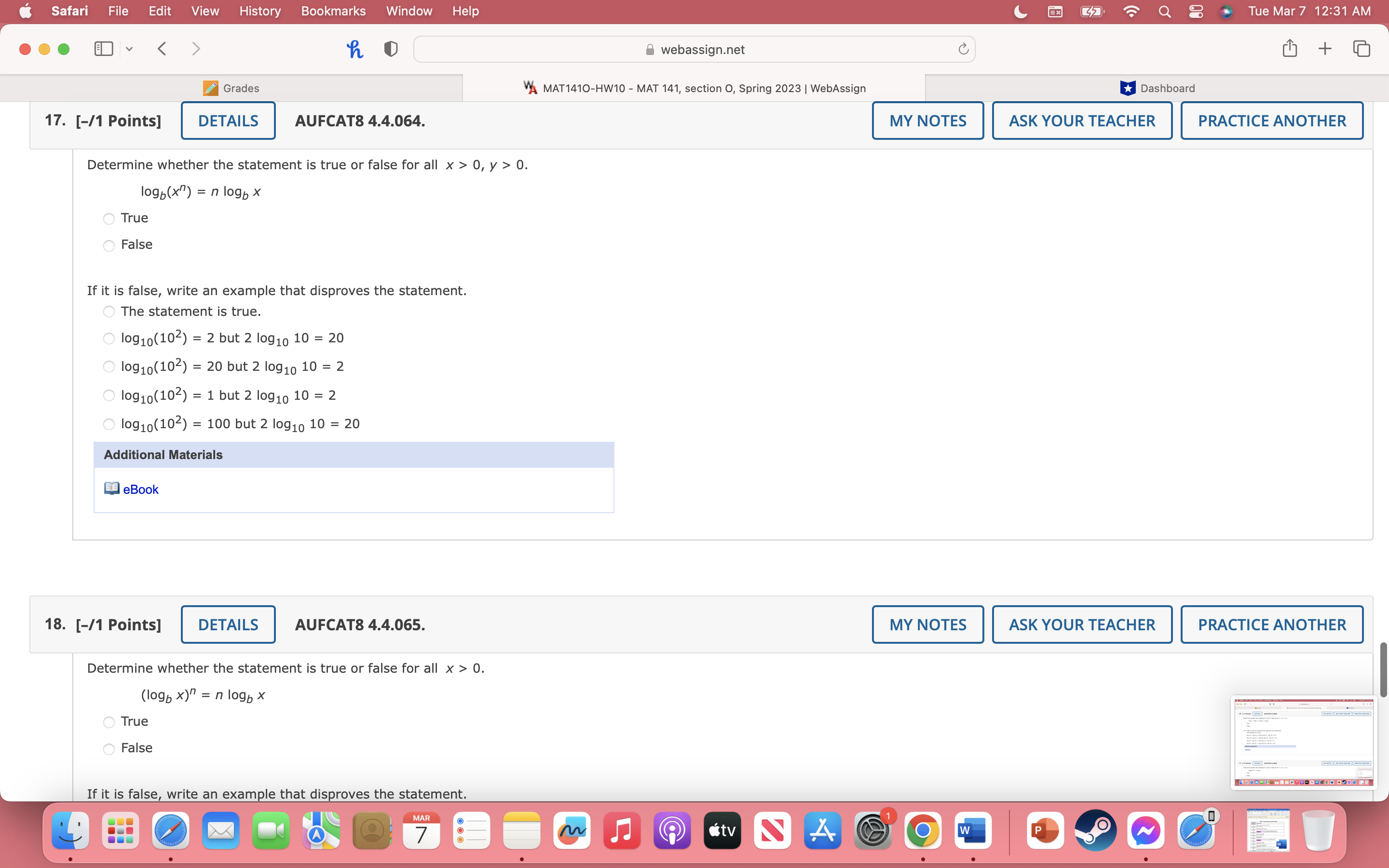 Points] DETAILS AUFCATB 4.4.010.MI. MY NOTES ASK YOUR TEACHER PRACTICE ANOTHER Expand
