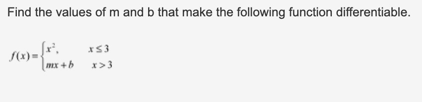 Answer the question in the image below. Find the values of m