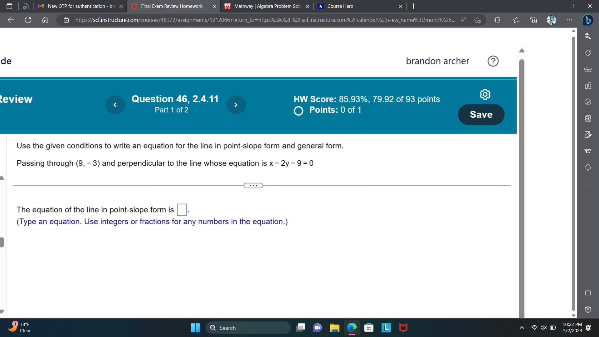 O Points: 0 of 1 Save The graph of a function f