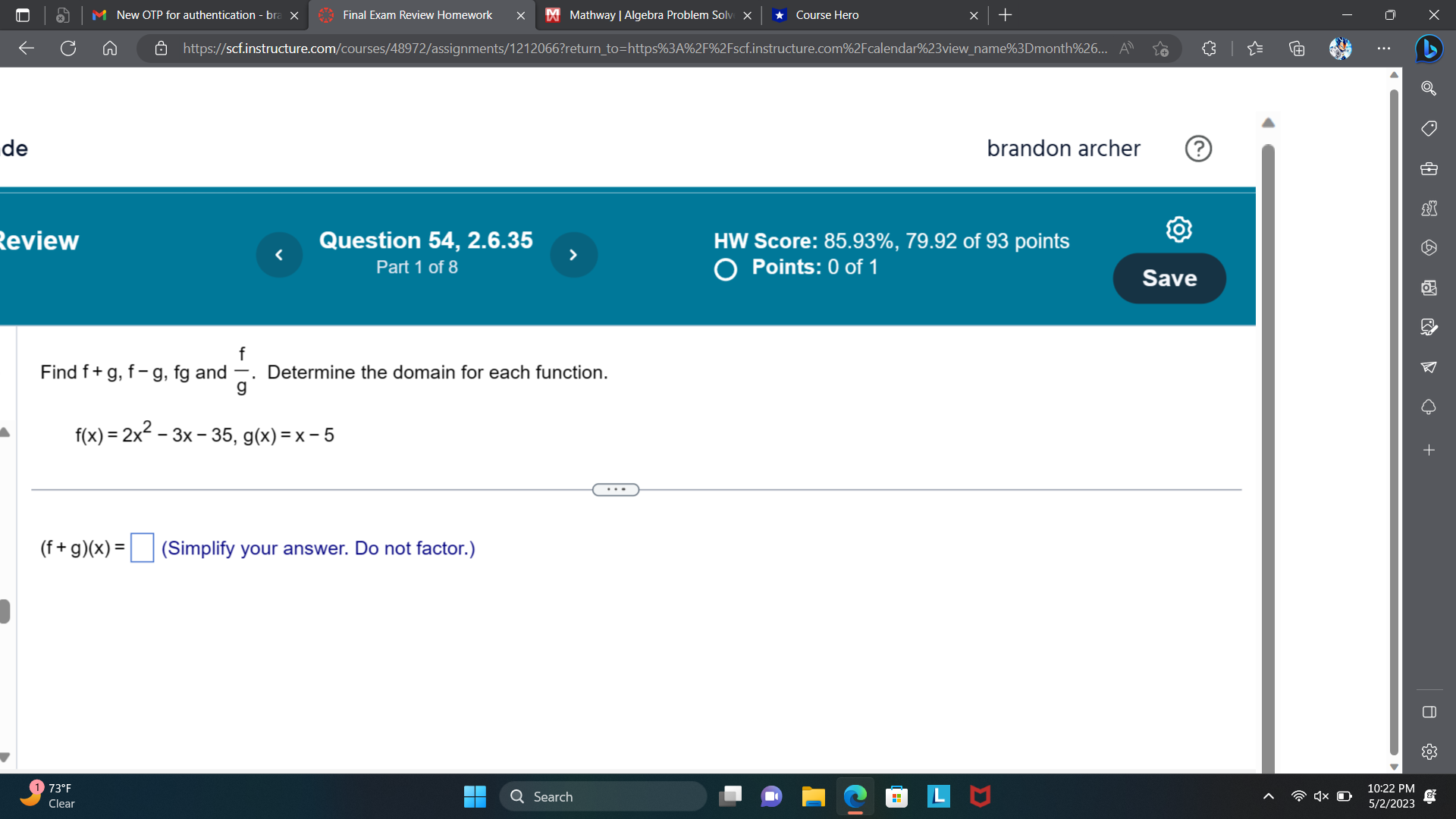 is given. Use the graph to find each of the following. K