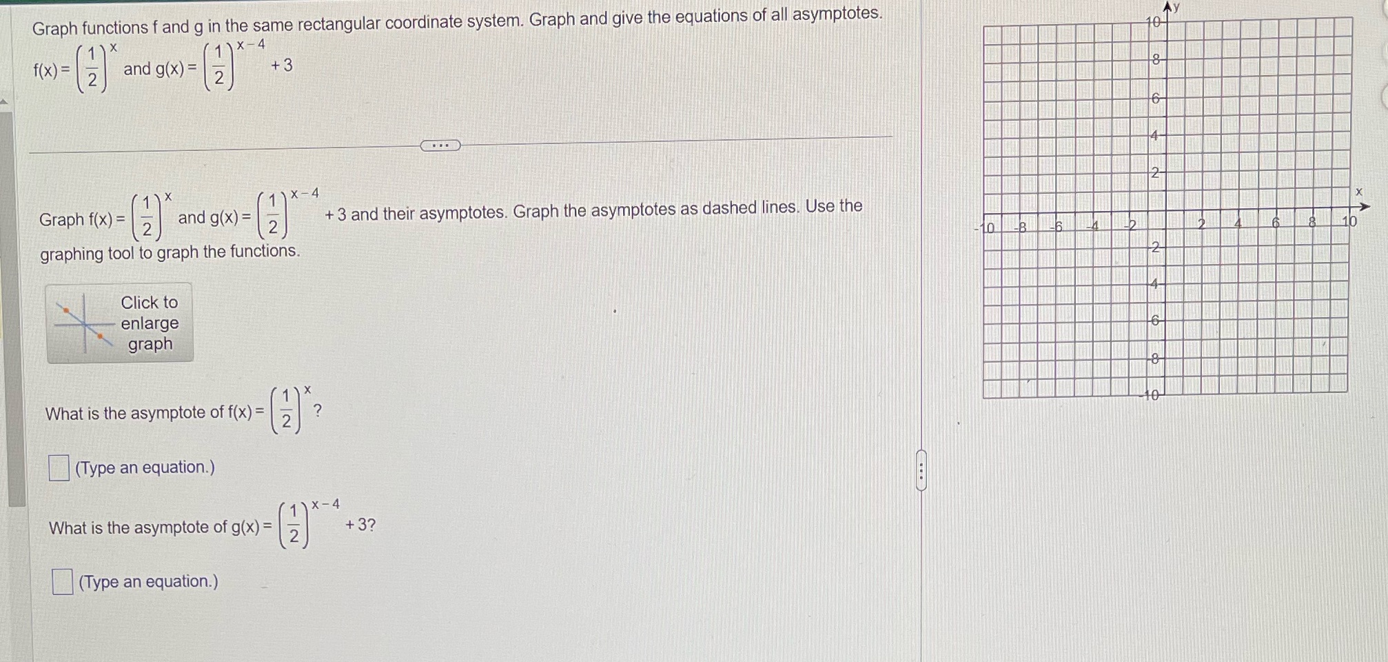  Graph functions f and g in the same rectangular coordinate system.