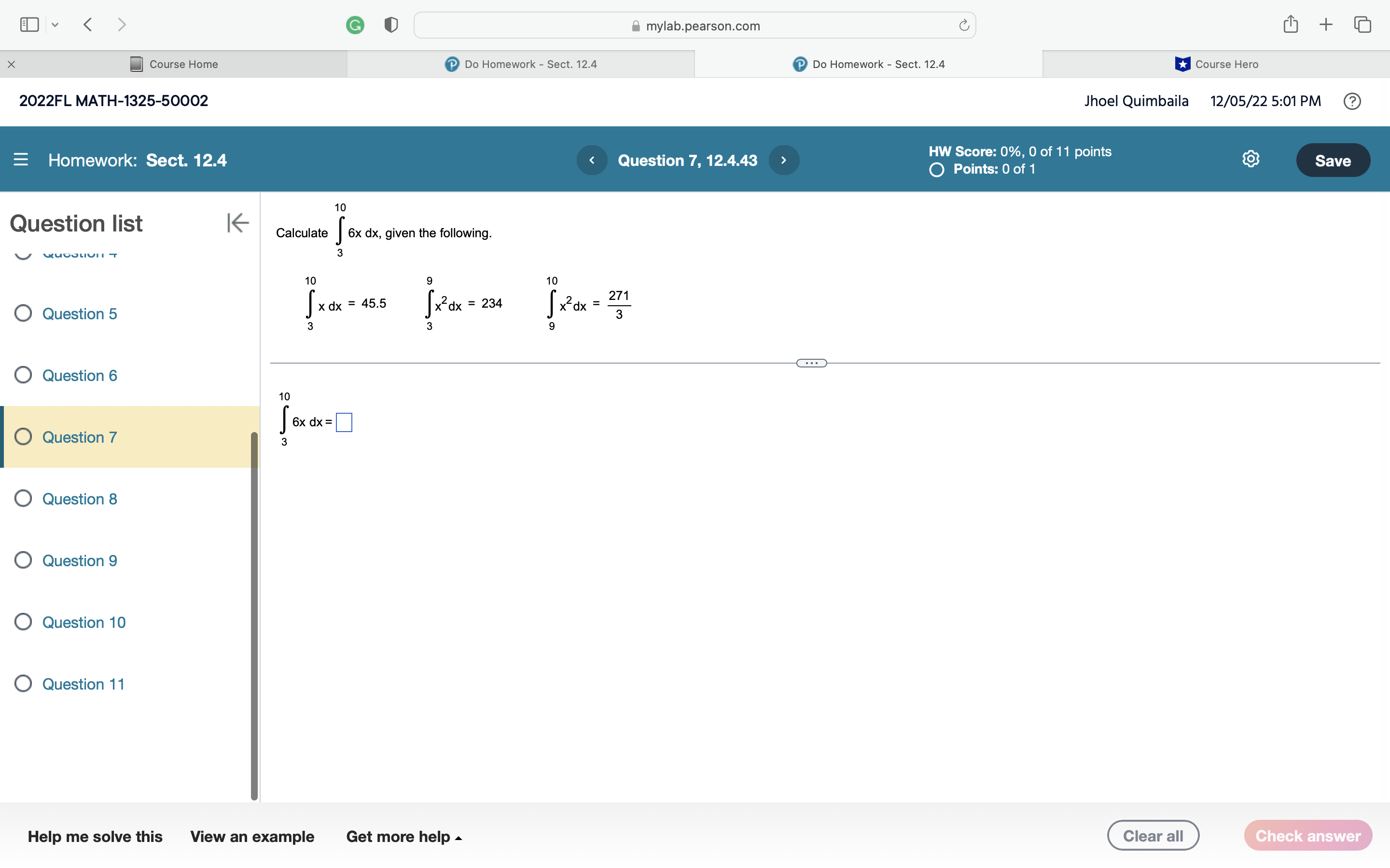 Question 1 E V G mylab.pearson.com C + X Course Home Do